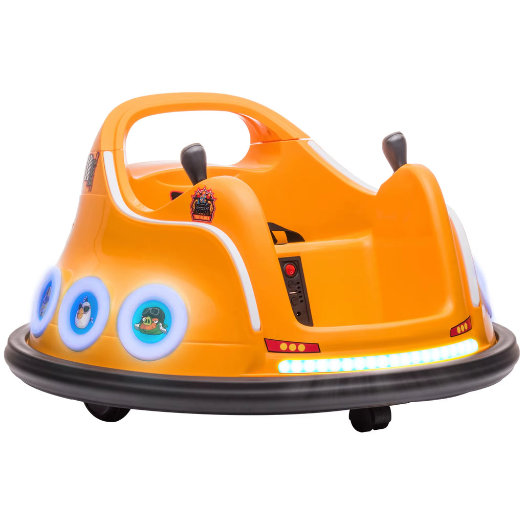 SEDOL Licensed Angry Birds 12V Kids Bumper Car with Dual Joysticks 360° Spin Waltz Car Parental Remote Control and Integrated USB Multimedia System