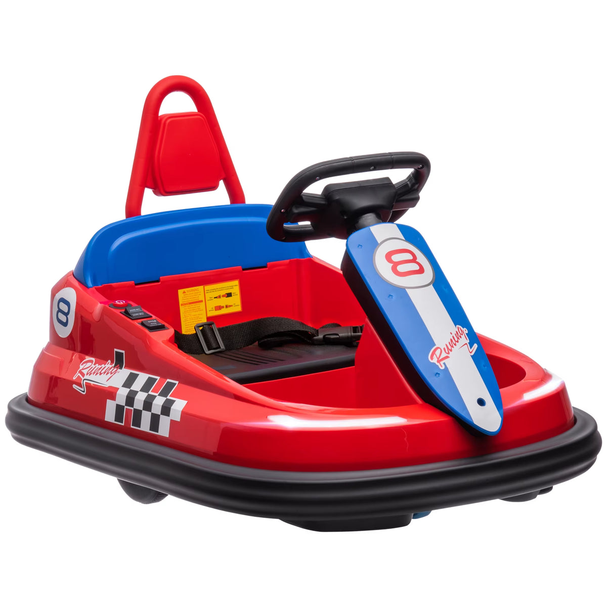 SEDOL Kids 6V Electric Bumper Car for Toddlers 360° Spin Waltz Car with Parental Safety Handle LED Light Strips and Integrated Music System for Indoor & Outdoor Play