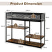 4-Tier Console Table with Wire Basket and Storage Shelves