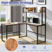 L-Shaped Corner Computer Desk with Storage Bookshelf