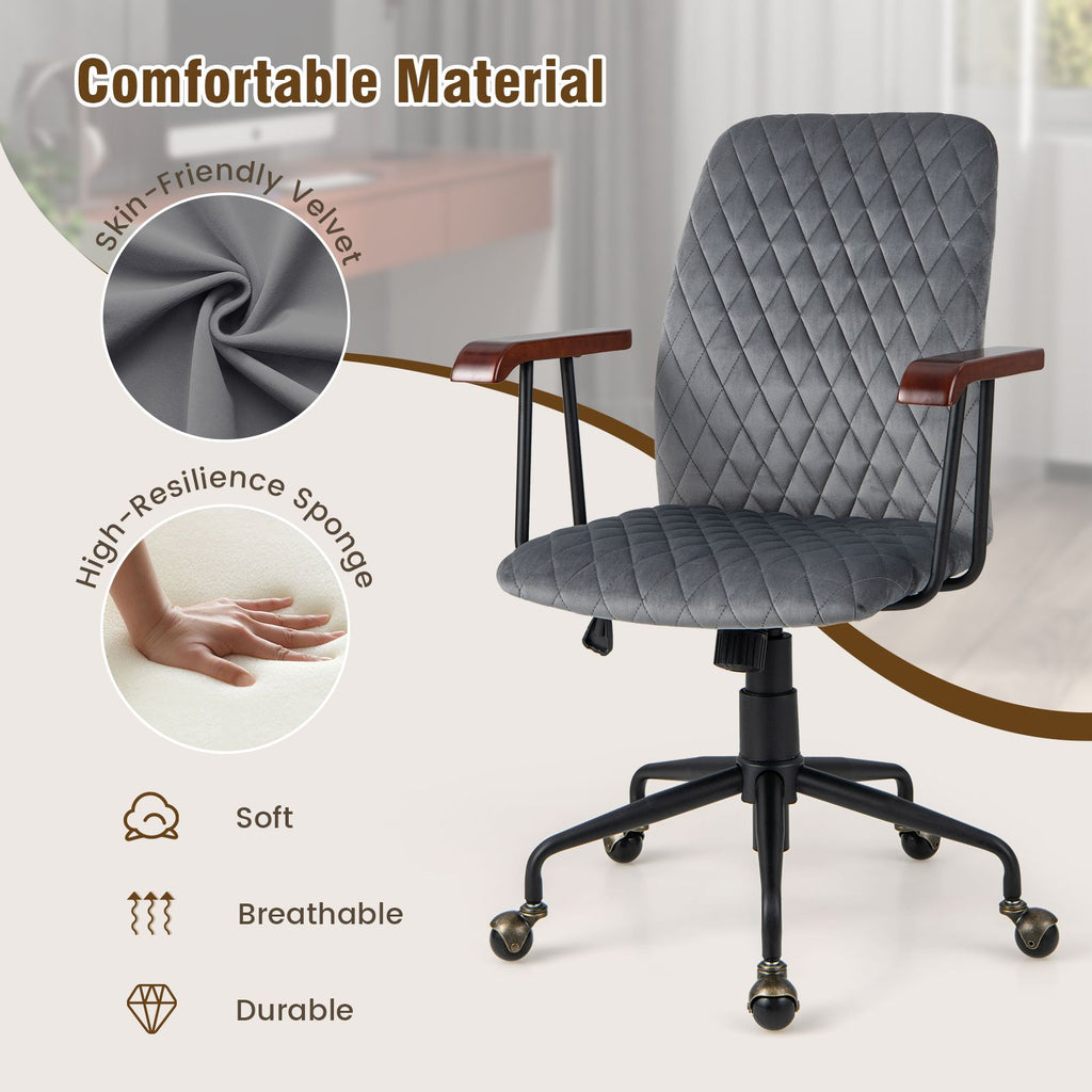 Adjustable Velvet Rocking Leisure Chair with Padded Seat