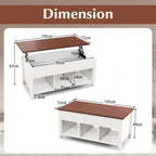 Rising Center Table with Lift Top Hidden Compartment
