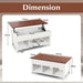 Rising Center Table with Lift Top Hidden Compartment