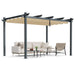 3x4m Outdoor Retractable Pergola with Adjustable Sun Shade Canopy