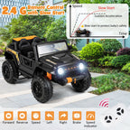 SEDOL 12V Parent-Child Ride-On Truck with 100kg High-Capacity Load High-Torque Dual Motors Parental Remote Control and Integrated Adult Seat with Folding Foot Pedals