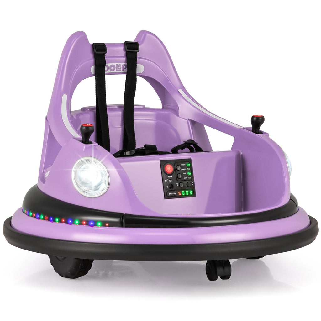 SEDOL 12V High-Performance Kids Bumper Car with 5-Point Safety Harness 360° Zero-Turn Dual Joysticks and 5-Mode LED Light Show – 12V Powered for Ages 3+