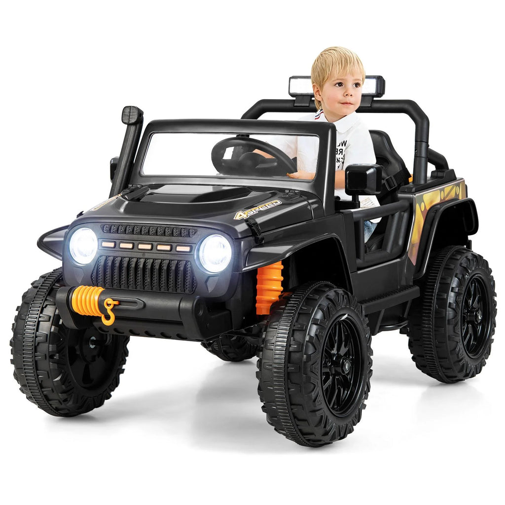 SEDOL 12V Parent-Child Ride-On Truck with 100kg High-Capacity Load High-Torque Dual Motors Parental Remote Control and Integrated Adult Seat with Folding Foot Pedals