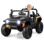 SEDOL 12V Parent-Child Ride-On Truck with 100kg High-Capacity Load High-Torque Dual Motors Parental Remote Control and Integrated Adult Seat with Folding Foot Pedals