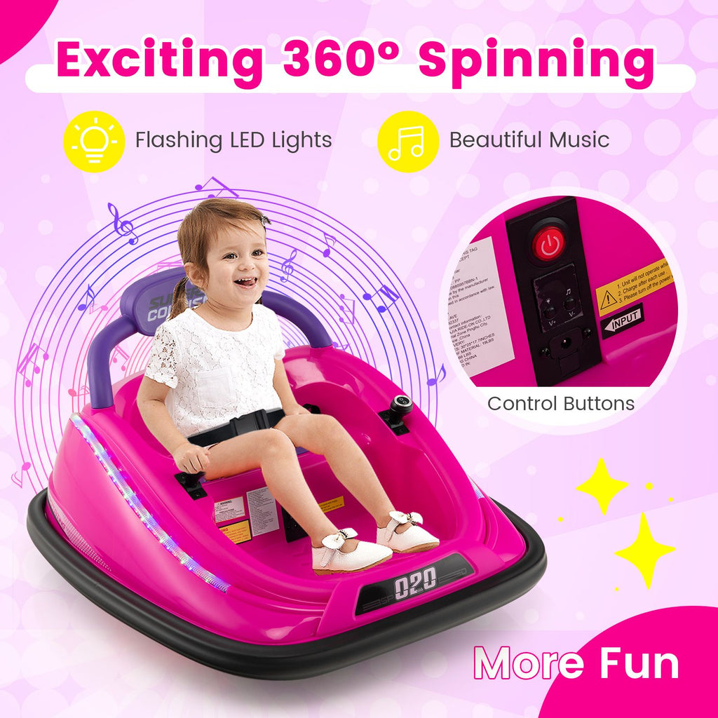 SEDOL 12V High-Performance Kids Bumper Car with 360° Zero-Turn Dual Joysticks 30m Parental Remote Override and Shock-Absorbing Elastic Bumper