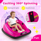 SEDOL 12V High-Performance Kids Bumper Car with 360° Zero-Turn Dual Joysticks 30m Parental Remote Override and Shock-Absorbing Elastic Bumper
