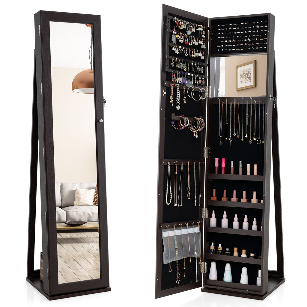 3-In-1 Mirrored Jewellery Armoire with Display Shelves