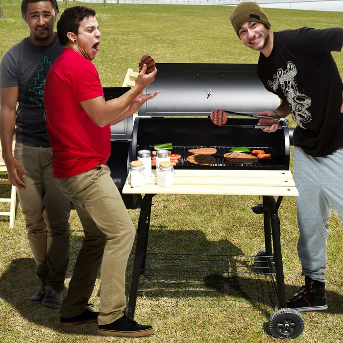 Outdoor Charcoal BBQ Grill & Smoker