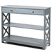3-Tier Console Table with 1 Drawer and 2 Storage Shelves