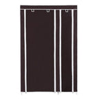 67" Portable Clothes Wardrobe – Fabric Closet with Hanging Rod (Dark Brown)
