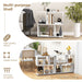 2-Tier Irregular Storage Shelf Wood Shelving Units with 4 Compartments