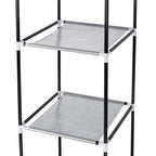 64" Portable Wardrobe – Foldable Clothes Storage Closet with Shelves & Hanging Rail (Grey)