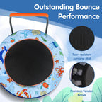 SEDOL 90cm Folding Mini Trampoline for Kids | Silent Springless Rebounder with LED Sensory Lights & Padded Safety Cover | Heavy-Duty Toddler Bouncer with Foam Handle for Indoor and Outdoor Play