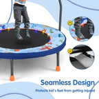 SEDOL 90cm Folding Mini Trampoline for Kids | Silent Springless Rebounder with LED Sensory Lights & Padded Safety Cover | Heavy-Duty Toddler Bouncer with Foam Handle for Indoor and Outdoor Play