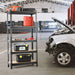 5-Tier Adjustable Storage Rack – Heavy-Duty Metal & MDF Shelving Unit