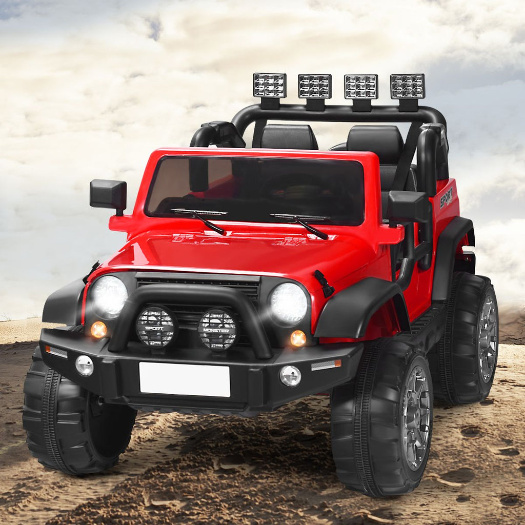 SEDOL 2-Seater 12V Electric Kids Ride-On Truck with Dual Storage Compartments Parental Remote Control High-Capacity 7Ah Battery and All-Terrain Spring Suspension – 50kg Limit