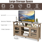 Living Room Console Table for Tvs with Wooden Fireplace and 2 Cabinets