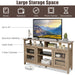 Living Room Console Table for Tvs with Wooden Fireplace and 2 Cabinets