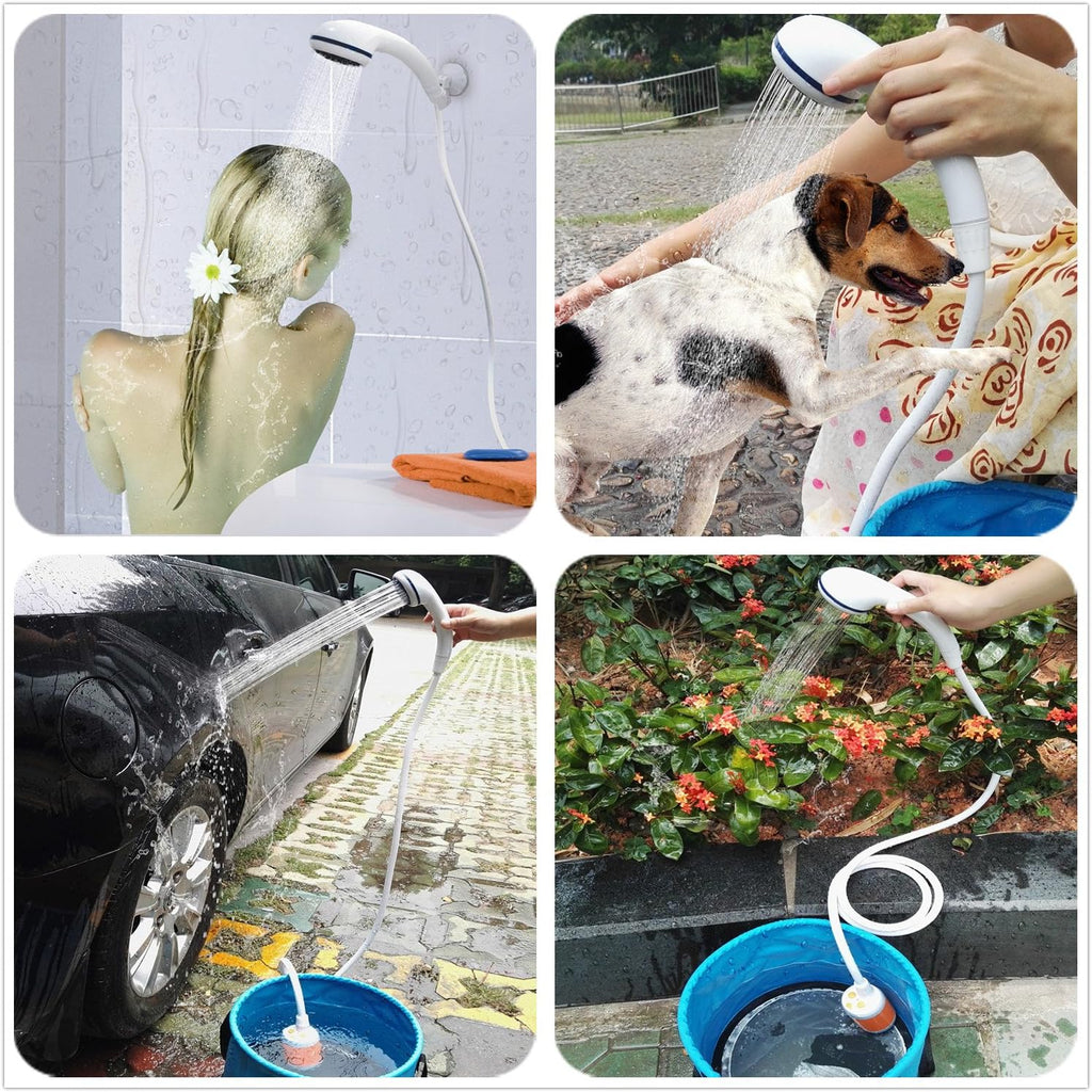 SEDOL Portable Electric Camping Shower | High-Power 4800mAh Rechargeable Battery with 90-Min Runtime | Dual-Speed Flow Control with Shut-Off Valve & IPX7 Waterproof Pump for Pet Bathing Festivals and Hiking