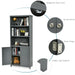 Wooden Tall Bookcase with 3-Tier Storage Cabinet