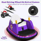 SEDOL Kids 6V Electric Bumper Car for Toddlers 360° Zero-Turn Waltz Car with Parental Remote Control Wall-Safe Rubber Bumper and Flashing LED Light Show