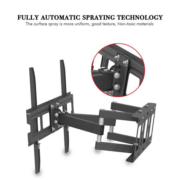 TV Stand for 32–70 Inch Screens – Double Arm Mount with Large Base, Height Adjustable, Swivel Tilt Bracket
