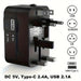Universal Travel Adapter – Multifunction Converter with USB & Type-C Ports