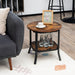 2-Tier Industrial round End Table