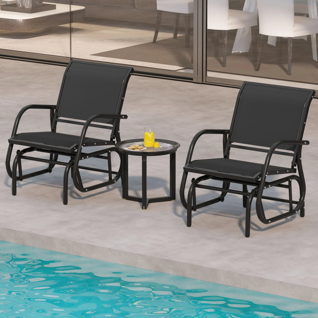 Glider Rocking Chair – Outdoor Swing Seat with Steel Frame & Breathable Fabric