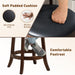 65/74 Cm Swivel Bar Stool Set of 2 with Curved Backrest