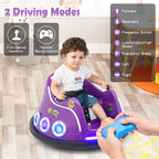 SEDOL 12V High-Performance Kids Bumper Car with 360° Rotation Parental Remote Control Wireless Bluetooth Audio and LED Light Show – 30kg Capacity