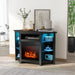 Corner TV Stand with Fireplace Insert and LED Lights