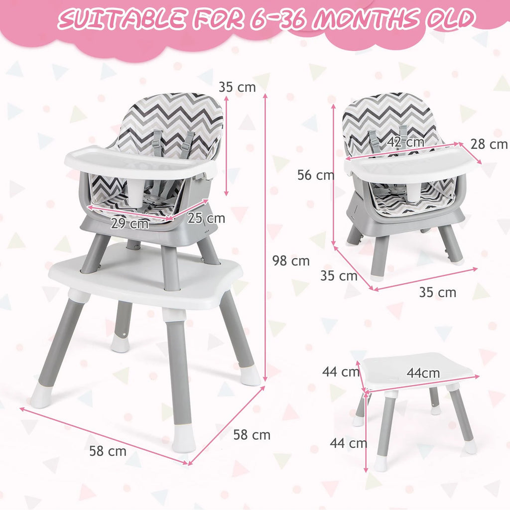 SEDOL 6-in-1 Ultimate Baby-to-Toddler High Chair & Activity Station with Building Block Tabletop Parental Booster Seat and Waterproof PU Leather Cushion – 25kg Capacity