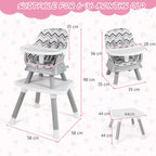 SEDOL 6-in-1 Ultimate Baby-to-Toddler High Chair & Activity Station with Building Block Tabletop Parental Booster Seat and Waterproof PU Leather Cushion – 25kg Capacity