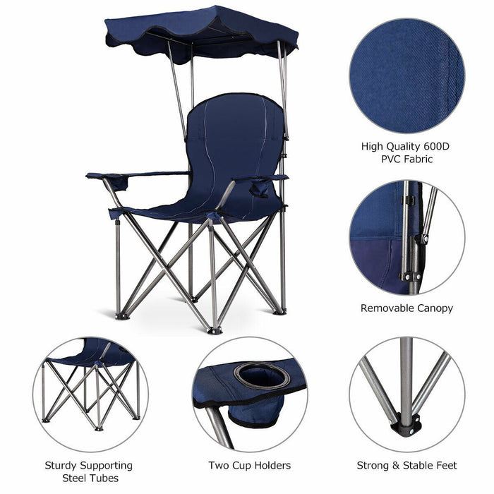 Folding Camping Chair with Shade Canopy