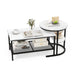 Set of 2 Nesting Coffee Table with Extra Storage Shelf
