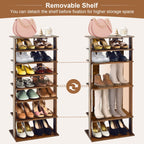 Extra Wide Wooden Vertical Shoe Rack with 7 Shelves