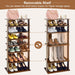 Extra Wide Wooden Vertical Shoe Rack with 7 Shelves
