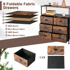 2-Tier Dresser with 6 Removable Fabric Drawers and Wooden Top