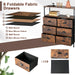 2-Tier Dresser with 6 Removable Fabric Drawers and Wooden Top