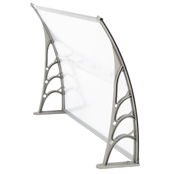 120x80cm Door Canopy – Outdoor Rain Cover Awning for Front Door, Window or Patio (White/Grey)