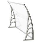 120x80cm Door Canopy – Outdoor Rain Cover Awning for Front Door, Window or Patio (White/Grey)