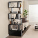 Industrial S-Shaped 5-Tier Bookcase with Cabinet