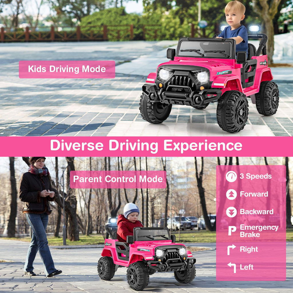 SEDOL 12V High-Performance Kids Ride-On Truck with Parental Remote Control Dual 35W Motors All-Terrain Traction and Wireless Bluetooth Music Player