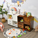 Home Office Mobile File Cabinet with 2 Drawers 2 Open Shelves and Door