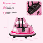 SEDOL 12V High-Performance Kids Bumper Car with 5-Point Safety Harness 360° Zero-Turn Dual Joysticks and 5-Mode LED Light Show – 12V Powered for Ages 3+